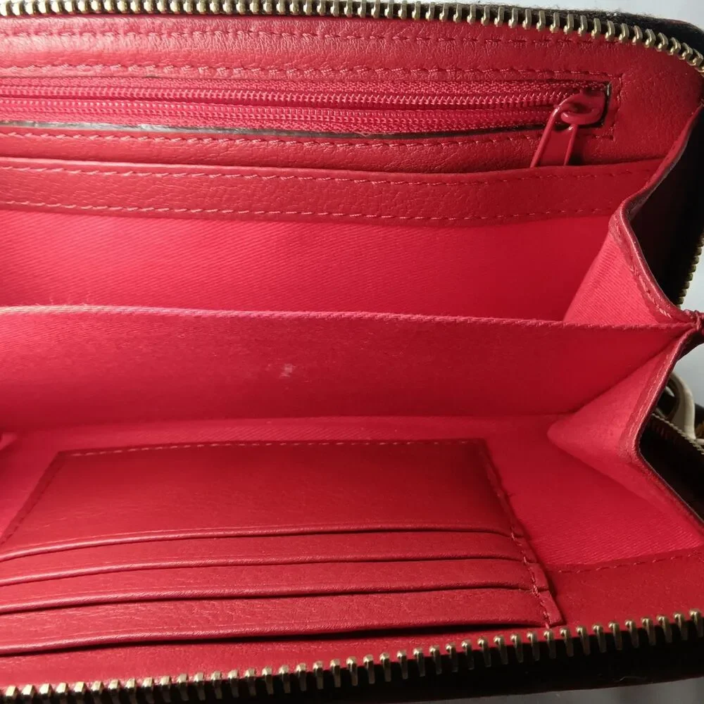 Dooney and Bourke Leather Wristlet Medium Size Red